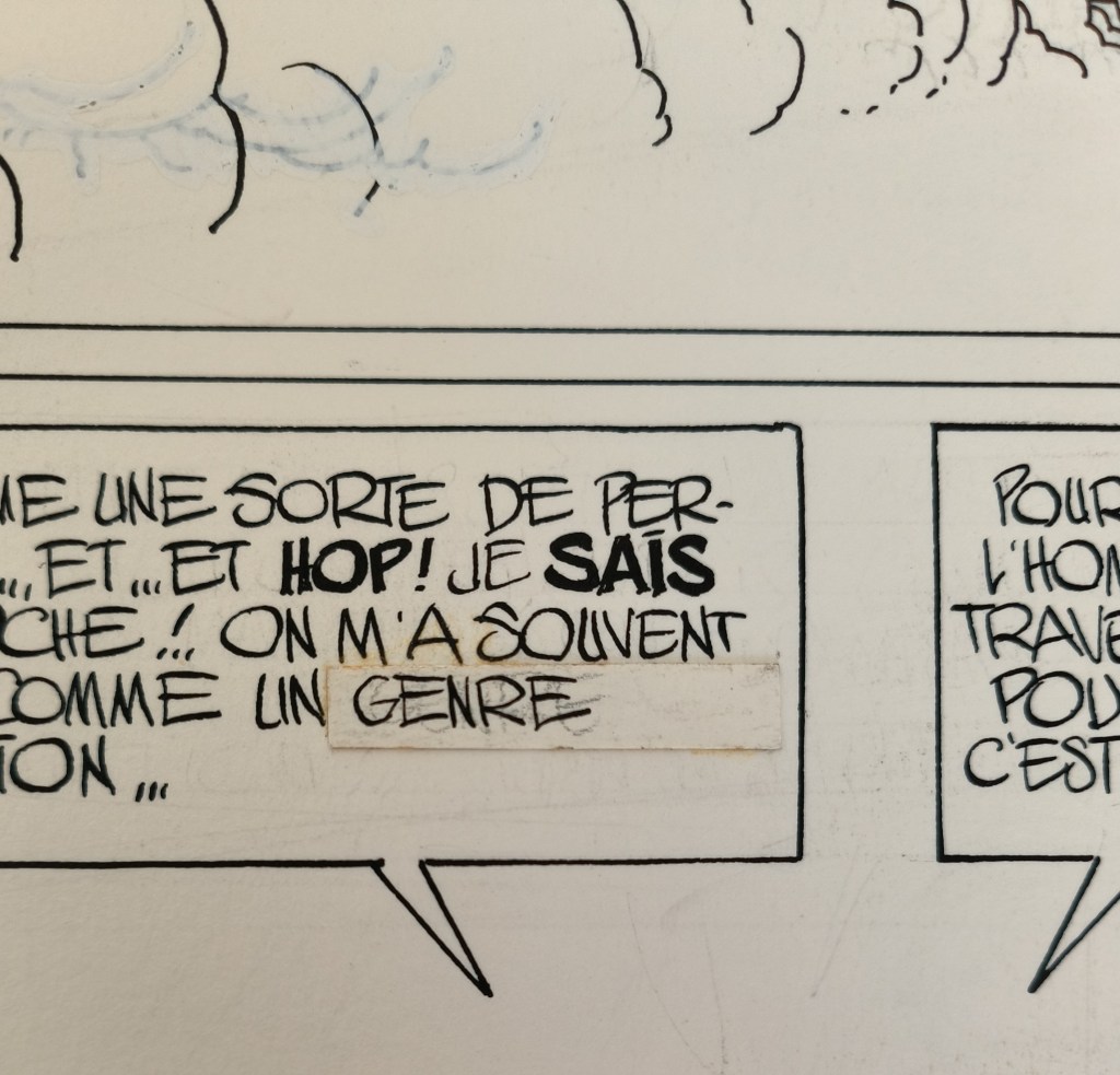 Planche de bande dessinée après restauration - allègement adhésifs oxydés - atelier Charlotte Garin Paris